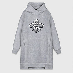 Женское худи-платье Усатый мексиканец, цвет: меланж