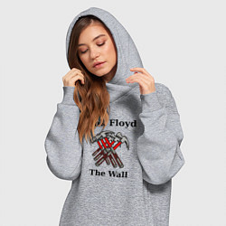 Женское худи-платье Пинк флойд пинки стена, цвет: меланж — фото 2