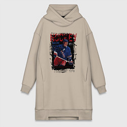 Женское худи-платье Лучший хоккеист Уэйн Гретски, цвет: миндальный