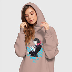 Женское худи-платье Клинок рассекающий демонов Энму, цвет: пыльно-розовый — фото 2