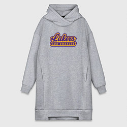 Женское худи-платье Basketball LA Lakers, цвет: меланж