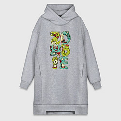 Женское худи-платье Зомби, цвет: меланж