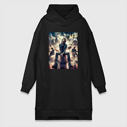 Женское худи-платье Rolling Stones - Mick Jagger, цвет: черный