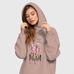 Женское худи-платье Mama of drama, цвет: пыльно-розовый — фото 2