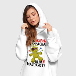 Женское худи-платье Кукла вуду, цвет: белый — фото 2