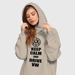 Женское худи-платье Keep Calm & Drive VW, цвет: миндальный — фото 2