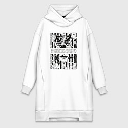 Женское худи-платье Radiohead band rock, цвет: белый
