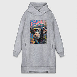 Женское худи-платье Graffiti monkey, цвет: меланж