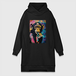 Женская толстовка-платье Cute monkey