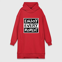 Женское худи-платье Наслаждаться каждым моментом, цвет: красный