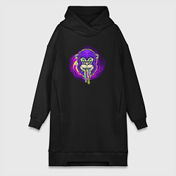 Женское худи-платье Purple monkey, цвет: черный
