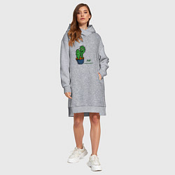 Женское худи-платье Говорящие кактусы, цвет: меланж — фото 2