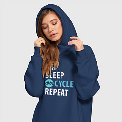 Женское худи-платье Еда сон велик, цвет: тёмно-синий — фото 2