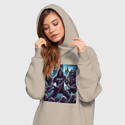 Женское худи-платье Metallica - thrash metal, цвет: миндальный — фото 2