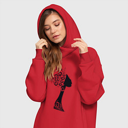 Женское худи-платье Black woman, цвет: красный — фото 2