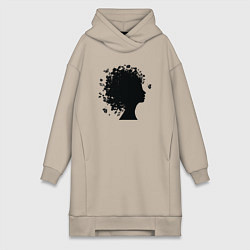 Женское худи-платье Весенняя красавица, цвет: миндальный