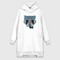 Женское худи-платье Команда слонов, цвет: белый