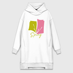 Женское худи-платье Spring, цвет: белый