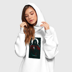 Женское худи-платье Крик гостфейс с луной, цвет: белый — фото 2