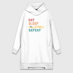 Женская толстовка-платье Eat sleep volley