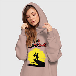 Женское худи-платье Симпсоны - король лев, цвет: пыльно-розовый — фото 2