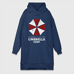 Женское худи-платье Umbrella corporation logo, цвет: тёмно-синий