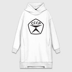 Женское худи-платье Советский знак качества СССР, цвет: белый