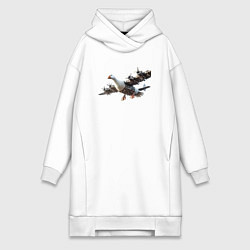 Женское худи-платье Бомбардито гусито, цвет: белый