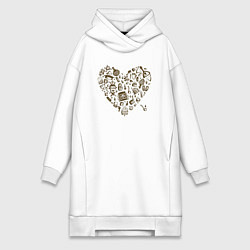 Женская толстовка-платье Сердце русской бани