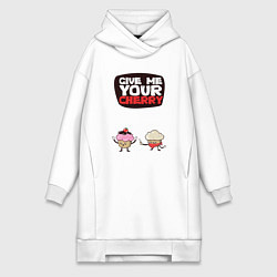 Женское худи-платье Give me your cherry, цвет: белый