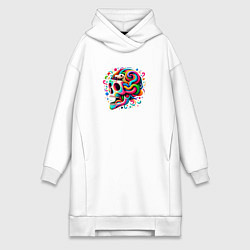 Женское худи-платье Мудрый как змея, цвет: белый