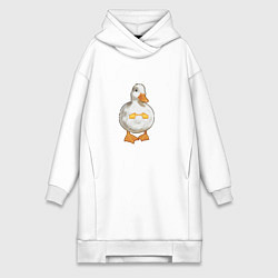 Женская толстовка-платье Милая смущенная уточка гусь мем