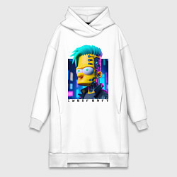 Женская толстовка-платье Кибер Барт - нейроарт фантазия