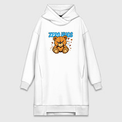 Женское худи-платье Обиженный плюшевый мишка, цвет: белый
