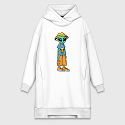 Женская толстовка-платье Инопланетянин в шляпе