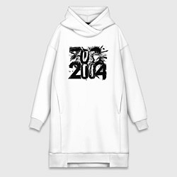 Женское худи-платье 2004 аниме, цвет: белый