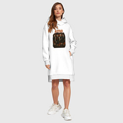 Женское худи-платье Astro в стиле хэви метал, цвет: белый — фото 2