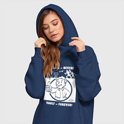 Женское худи-платье Поверхность никогда - убежище навсегда, цвет: тёмно-синий — фото 2
