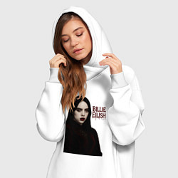 Женское худи-платье Билли Айлиш готический стиль, цвет: белый — фото 2