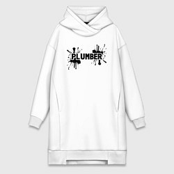 Женская толстовка-платье Сантехник в чероной краске