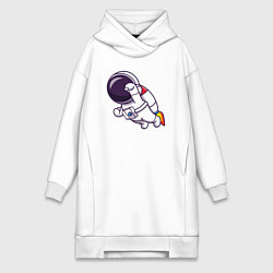 Женская толстовка-платье Супер космонавт в полёте