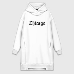 Женское худи-платье Chicago Illinois - USA, цвет: белый