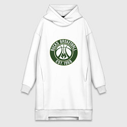Женское худи-платье Милуоки Бакс - команда, цвет: белый