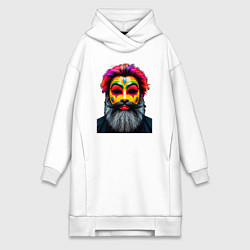 Женская толстовка-платье Человек в карнавальной маске