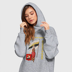 Женское худи-платье Где русский флаг поднят, то там он опускаться не д, цвет: меланж — фото 2
