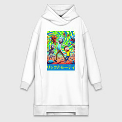 Женская толстовка-платье Rick and Morty among the monsters - ai art