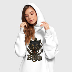 Женское худи-платье ВМФ волк, цвет: белый — фото 2