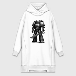 Женская толстовка-платье Космодесантник с цепным клинком