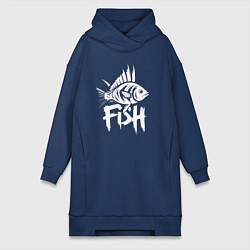 Женская толстовка-платье Рыба с шипами