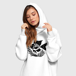 Женское худи-платье Рыба в морских зарослях, цвет: белый — фото 2